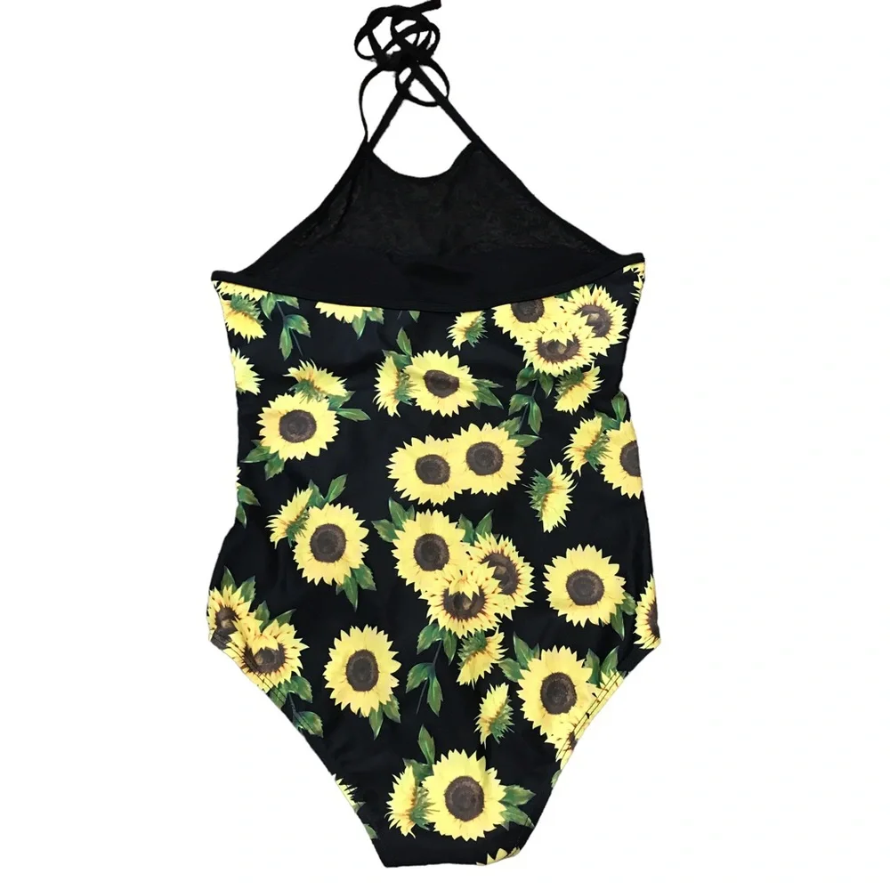 Shein sunflower halter one piece bathing suit - Picture 2 of 10